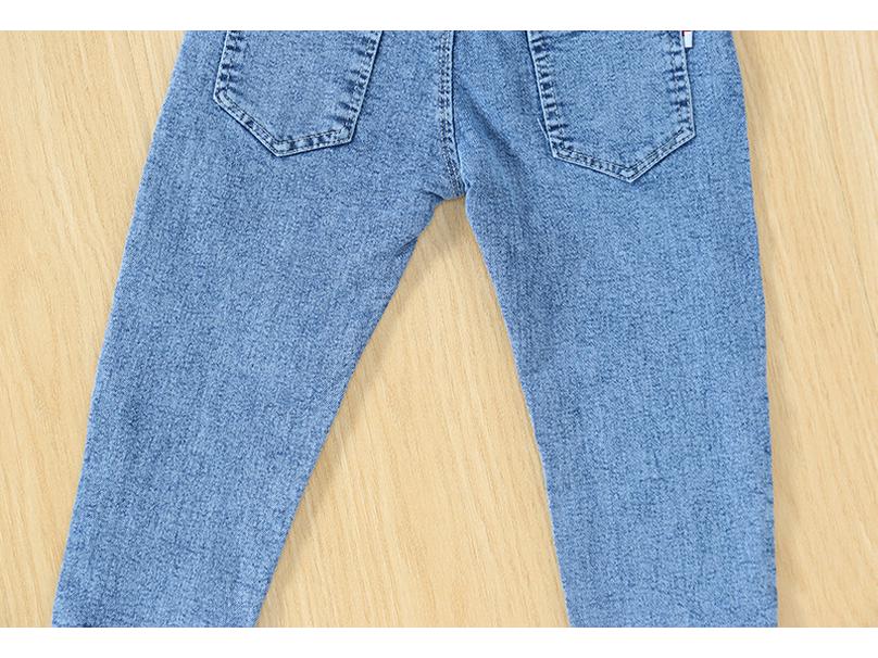 Jeans droits Printemps/Automne 2025 Filles & Garçons - Style Délavé pour Enfants Moyens & Grands