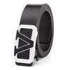 Men's Plastic Buckle PU Belt with Crocodile Texture, Hidden Snap Belt