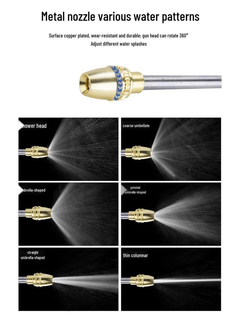 All-Metal Pure Copper High-Pressure Garden Hose with Front Grip and Baked Paint Finish