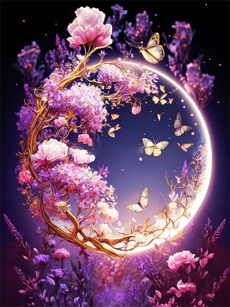 5D Diamond Painting Moon Rose Full Square Round Embroidery Mosaic Flower Landscape Home Decor