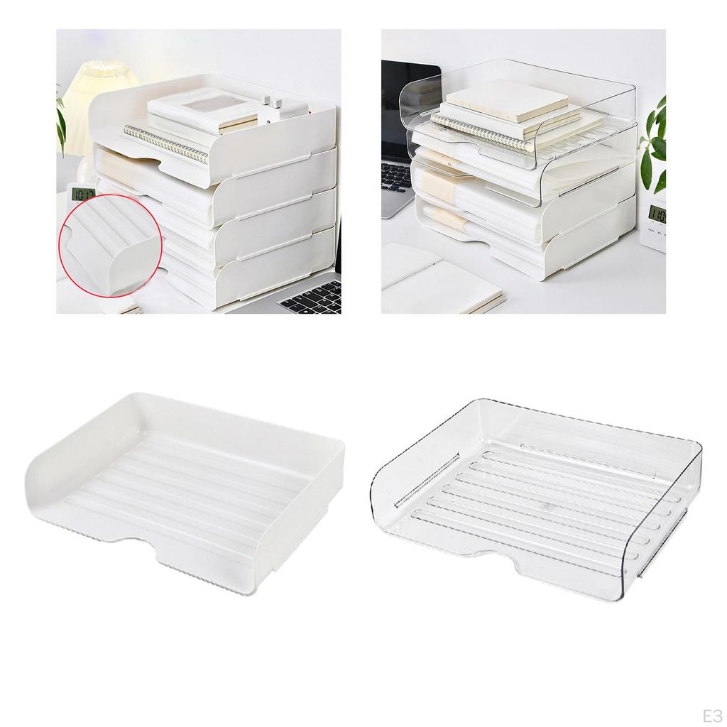 Stackable Document Organizer File Paper Holder Desk Accessories Desktop Letter