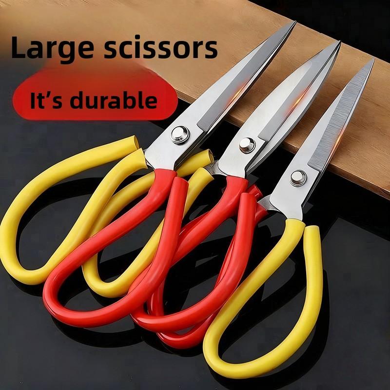 Household Large Scissors - Durable and Sharp Scissors for Cutting Fabric; Strong Pointed Tip - Wear-resistant Scissors for Sewing.