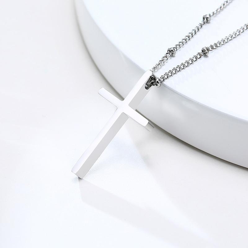 Vnox Simple Stainless Steel Cross Pendant Necklaces for Women, Prayer Religious Choker Collar Christian Gift Jewelry
