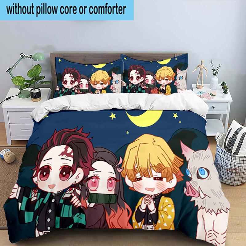 Winter Fantasy Slayer Group 3PCS Bedding set,Ideal for1pc Duvet Cover And 2pcs Pillowcases Perfect for Christmas gift,Ideal for Bedroom, Dormitory