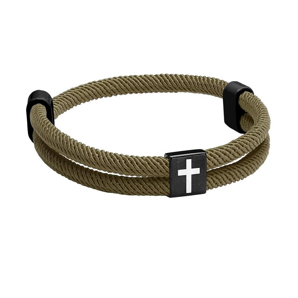 1 Stück/Set Verstellbares Faith Fashion Kreuz Handgewebtes Armband für Männer Frauen Gibt Ihnen Selbstvertrauen Kommunion Ostergeschenk