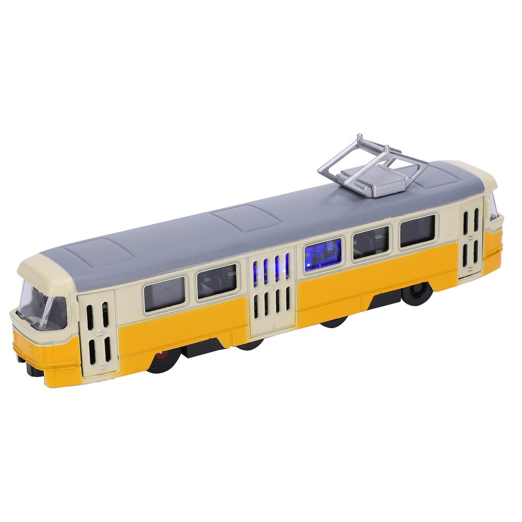 1:90 Dětské natahovací auto Hračka Děti Slitina Simulační model auta Dekorace se zvukem a světlem(Žlutá )