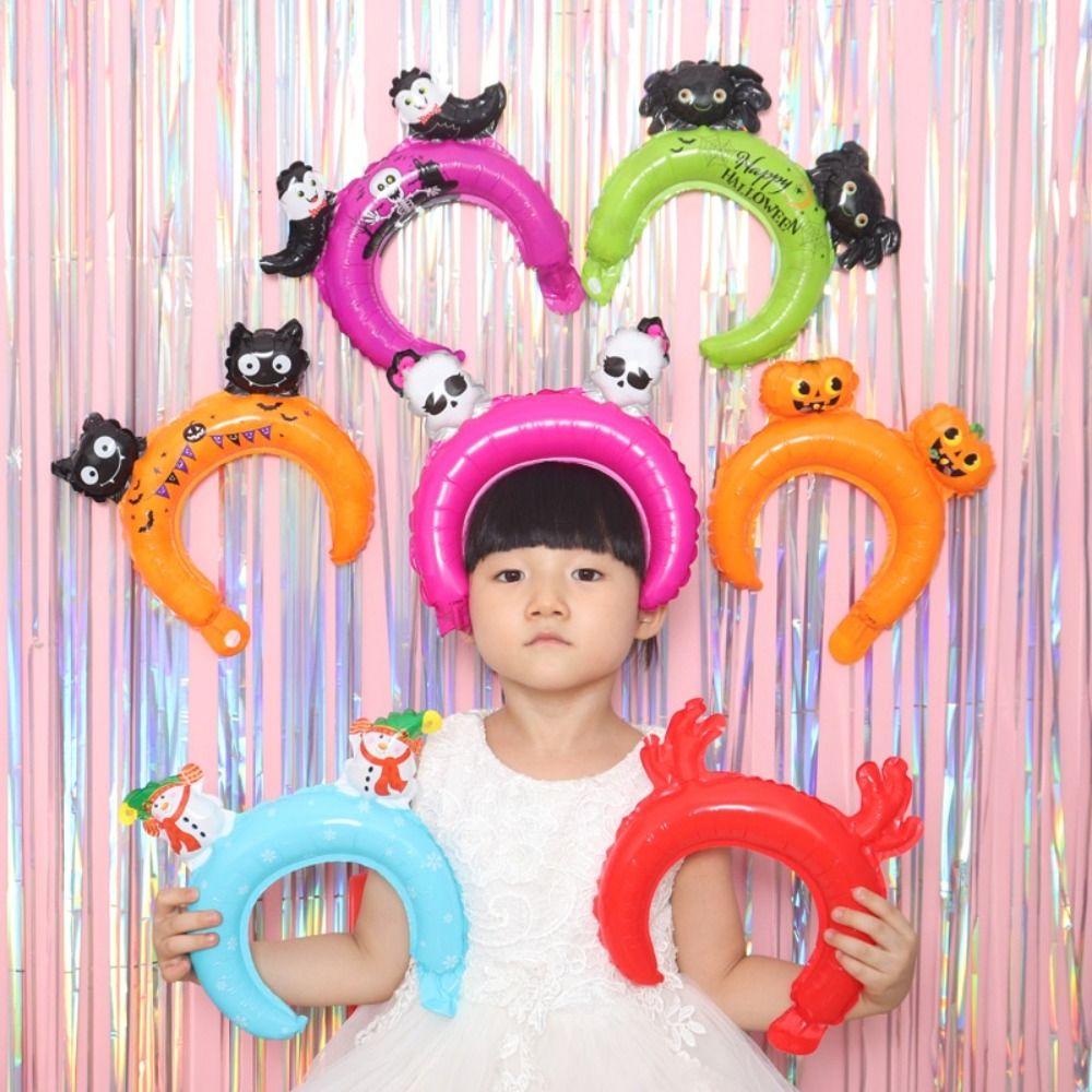 

10pcs Cartoon Halloween Headband Balloon Thickened Aluminum Film Balloon Family