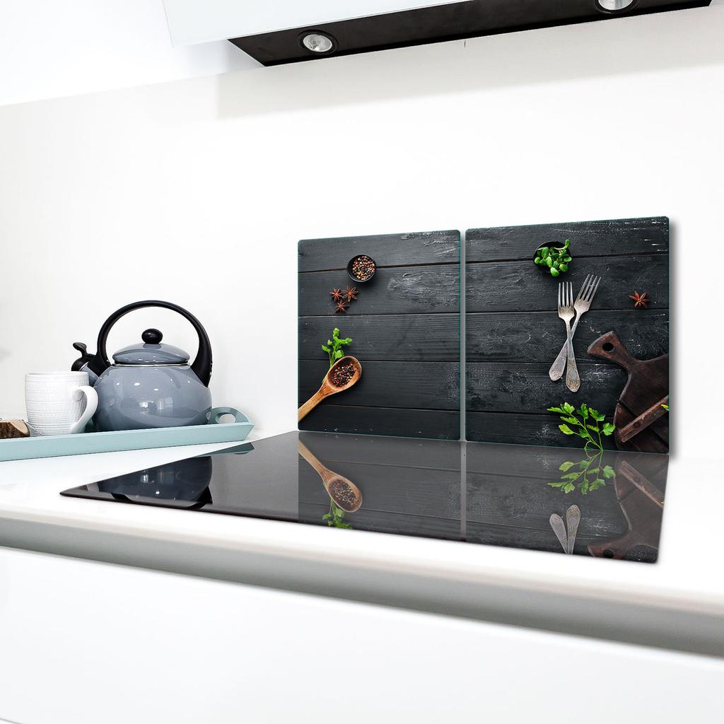 2x GLASS PROTECTIVE PLATE FOR STOVE 40x52 KITCHEN