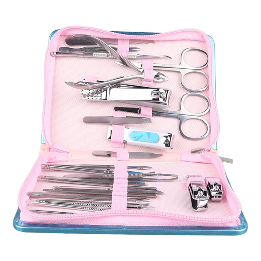 29PCS Manicure Set Pedicure Nail Clippers Kit Stainless Steel Professional Nail Care Tools with