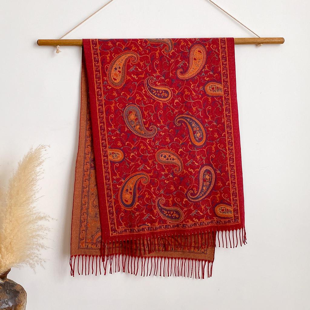 Imitation Cashmere Scarf, Air-conditioned Room Warm, Cashew Texture Fashion Shawl, Thickened Warm Scarf In Autumn and Winter