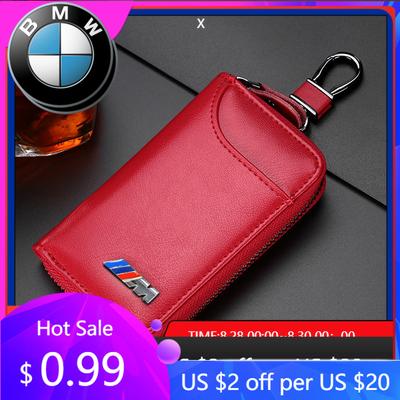 BAGF7 Car Sticker Hot For Leather Car Key Bag Keychain Case Storage Cover For BMW M Performance M3 M5 M6 F01 G20 X1 X2 X3E60 F10 F