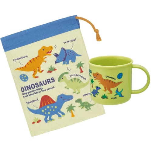 Skater Lunch Box Plastic Cup, 200ml, for Kids, Antibacterial, Dishwasher Safe, Made in Japan, Dinosaur Picture Book, NEW KE4AAG-A