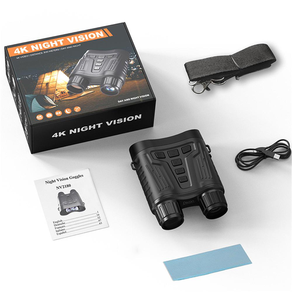 

Nv2180 4k Uhd 36mp Портативний бінокль Телескоп 8x Zoom Цифрова 300 м інфрачервона камера нічного бачення для полювання Кемпінг Standard Kit