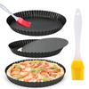 2pcs Non-Stick Chrysanthemum Pie Pan & Brush Pizza Pie Shaping Mold Home Kitchen Restaurant Baking Tool for Party Festival XJM