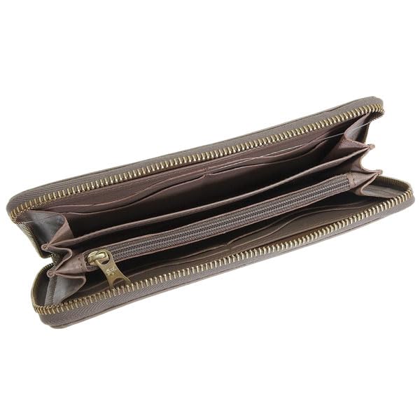 Wallet Long Wallet Round Zipper Leather Gray SZW046PV0005RGY105 IL BISONTE [IL BISONTE] Women's [Item]