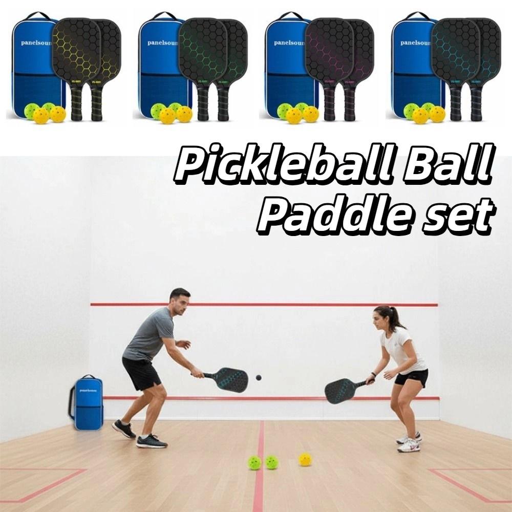 Fiberglass Surface Pickleball Racket Honeycomb Core Pickleball Ball Paddle Set Indoor Outdoor
