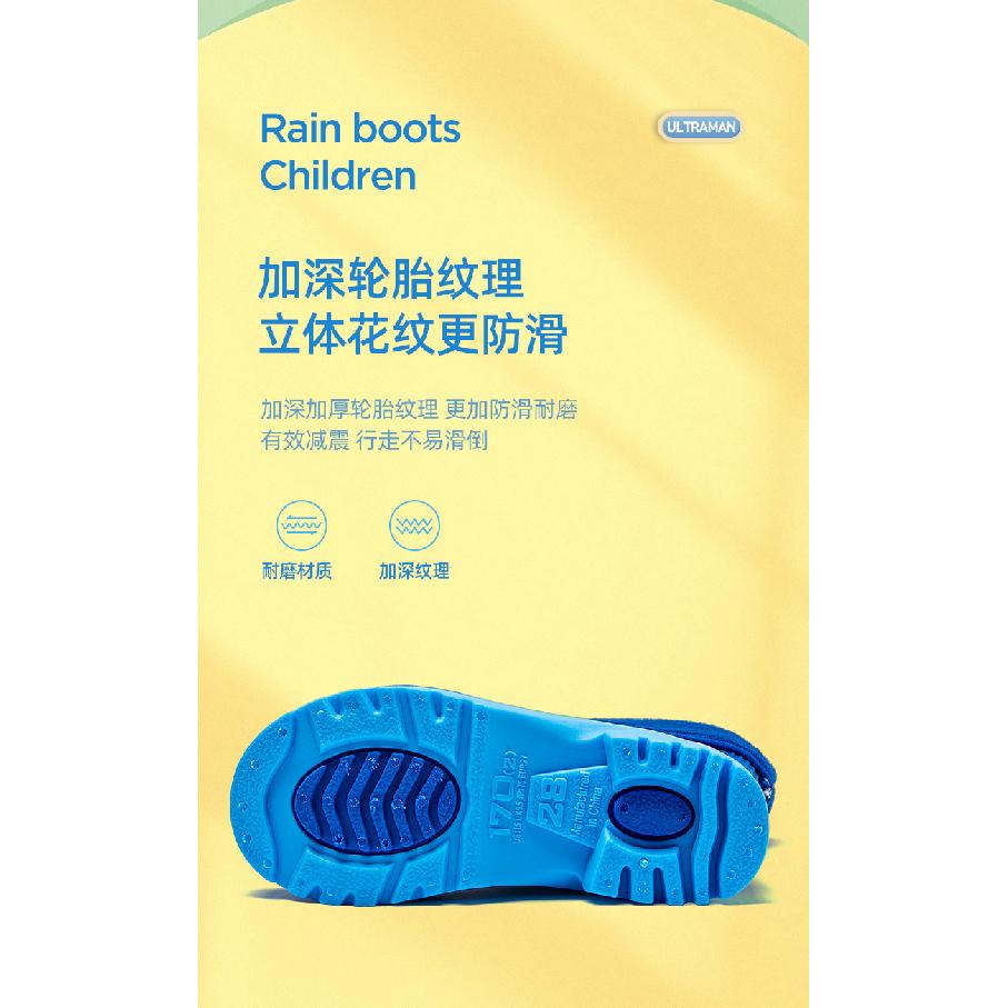 Tiga Children's Rain Boots Boys' Rain Boots Toddler Baby Lightweight Water Shoes Non-Slip Water Boots Kids' All-Season Rubber Shoes