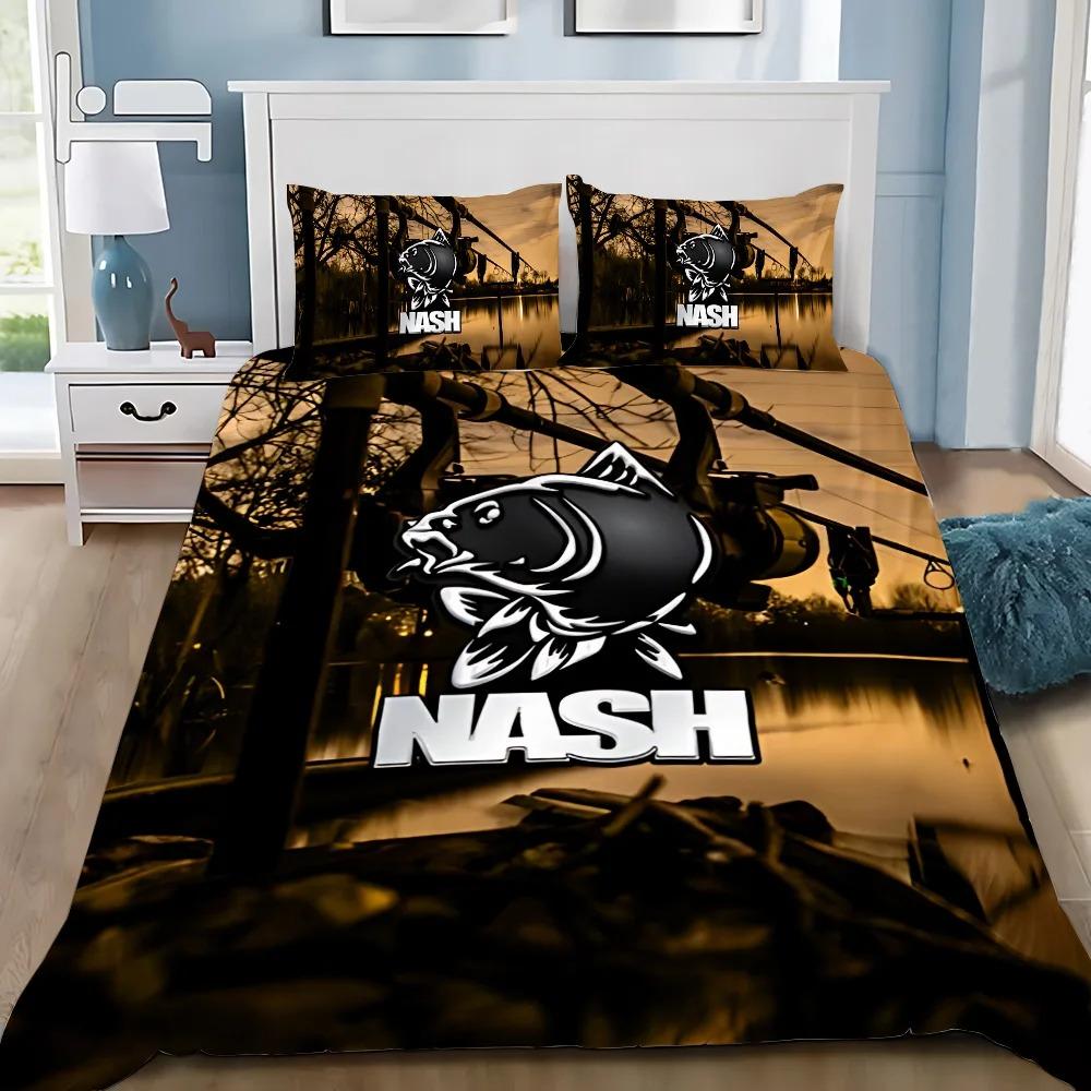 Nash Fishing Logo Duvet Cover Pillowcase Bedding Set Adult BoyGirl Bedroom Decoration Single Double Large Size