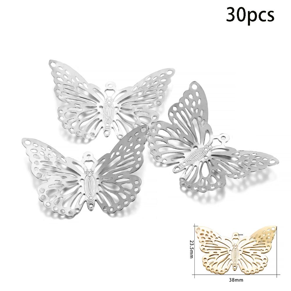 30/100Pcs/Lot Iron Hollow Butterfly Shape Pendant Charms Earrings Connector For DIY Jewelry Necklace Making Accessories