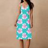 Women's Spaghetti Strap Backless Bow Loose Casual Beach Holiday Dress Sundress