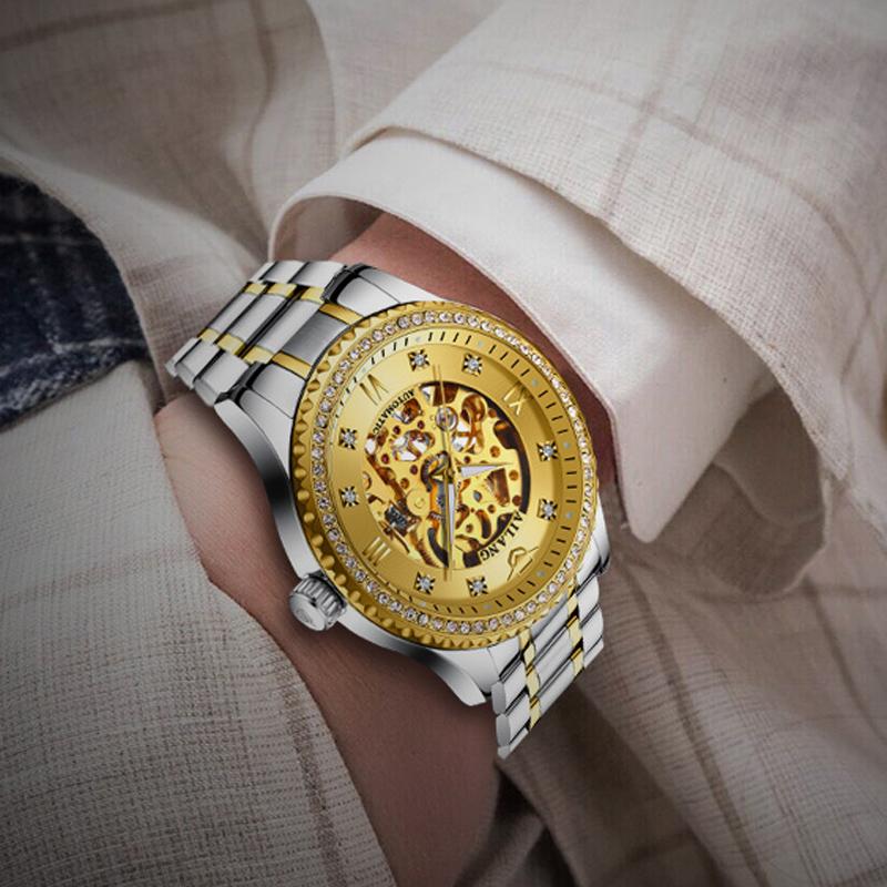 AILANG Business Men's Hollow Watch Top Brand Automatic Mechanical Watch Trend Luminous Waterproof New Clock For Men Reloj Hombre