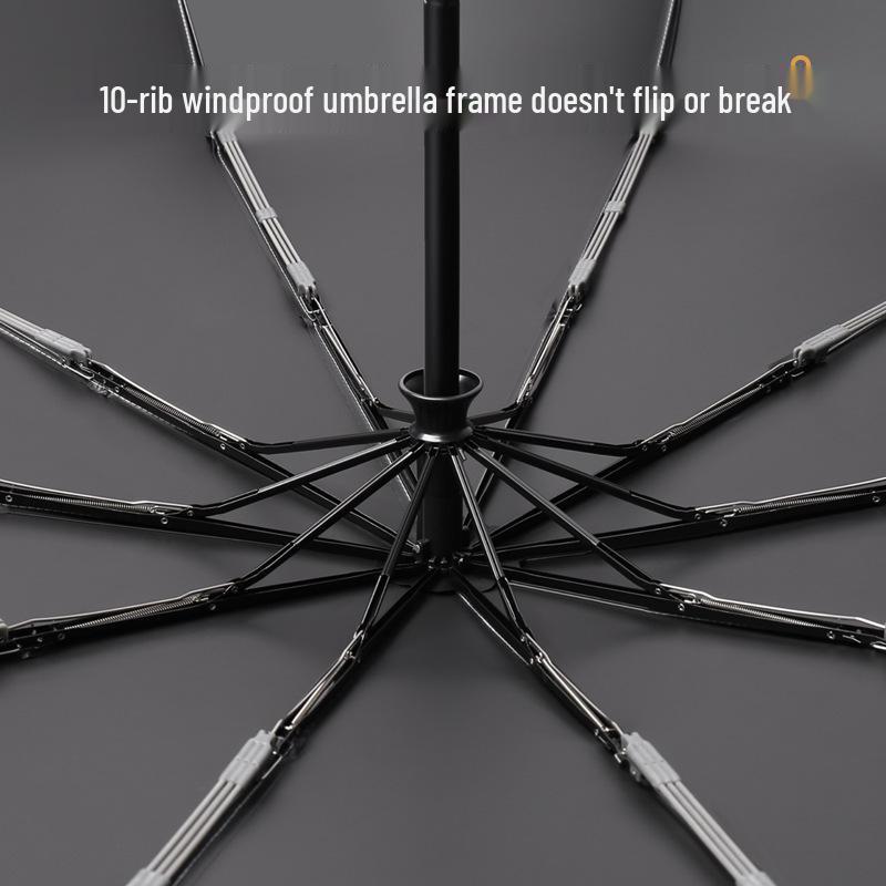 Windproof Buckle Umbrella: Automatic Sun & Rain Protection for Men & Women, Compact Folding Design