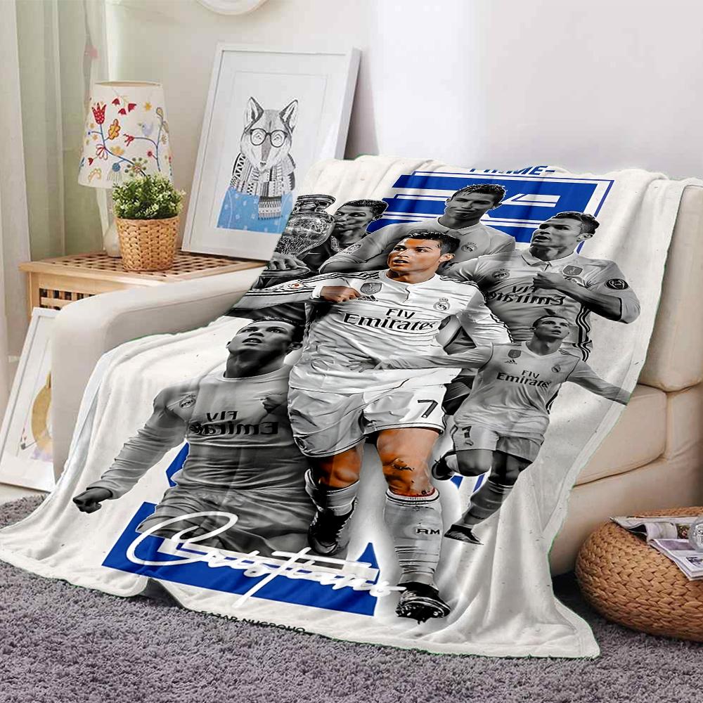 Ronaldos Iconic Moment Printed Flannel Breathable and Warm Blanket, a Stylish Home Gift, Suitable for Home, Office and Bedspread Use. 0713a12