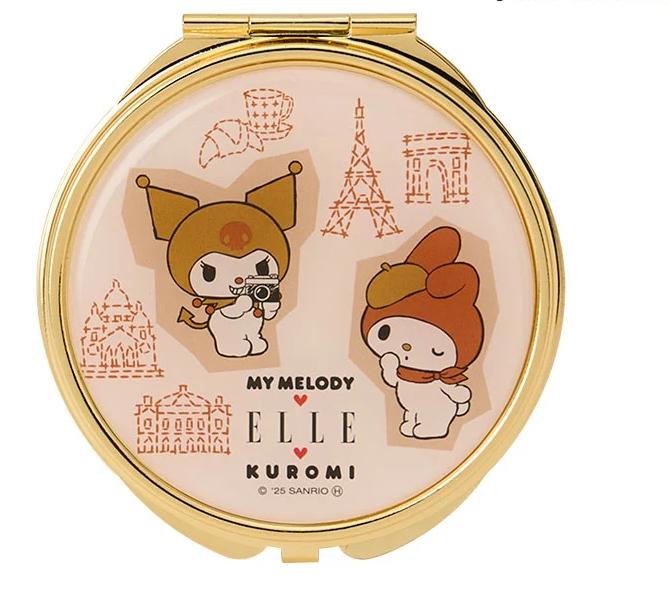 Sanrio My Melody & Kuromi ELLE Compact Mirror (MAP) Japan NEW Sanrio Characters