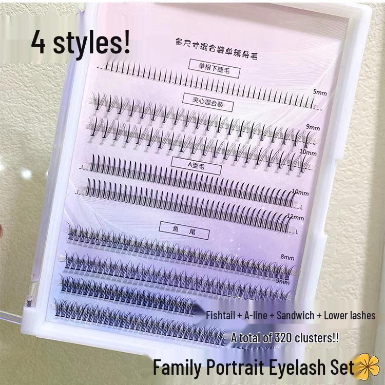 

Family Portrait Super Large Capacity Curled Fishtail Big Eye Dense Sandwich Nude Makeup Eyelashes