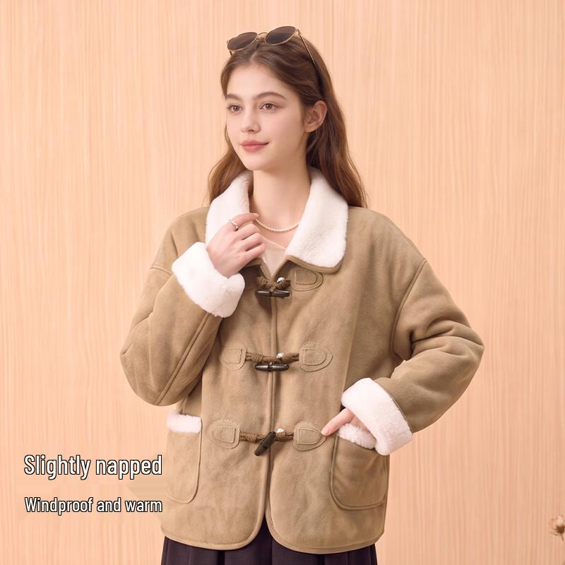 TonLion Women's Winter Fleece Lapel Jacket