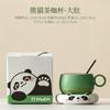 Cat Panda Ceramic Mug Tea Bowl With Saucer Kit  Couple Breakfase Oat Milk Cup With Spoon Set Christmas Valentine's Day Gift Mug