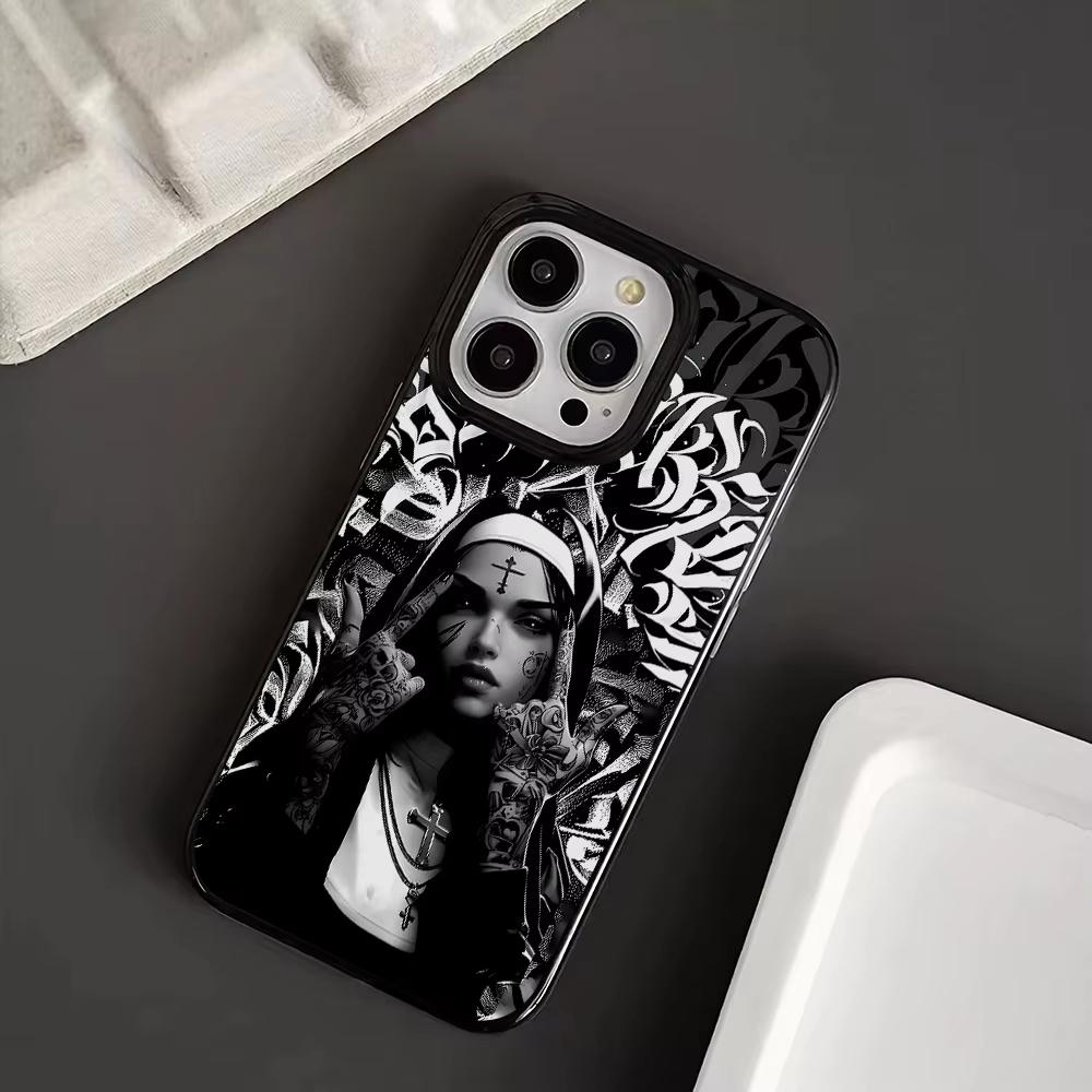 Fashion Smoking Nun Phone Case For iPhone 17 Air 16 15 14 13 12 11 Pro Max Plus Mini SE2020 2022 Anti-Fingerprint Sturdy Cover