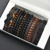 12 Pcs/Ensemble Bracelets en Cuir Tressé Vintage Pour Hommes Mode Fait Main Bracelets Perles Noir Marron Bijoux Charme Masculin Cadeaux 2025