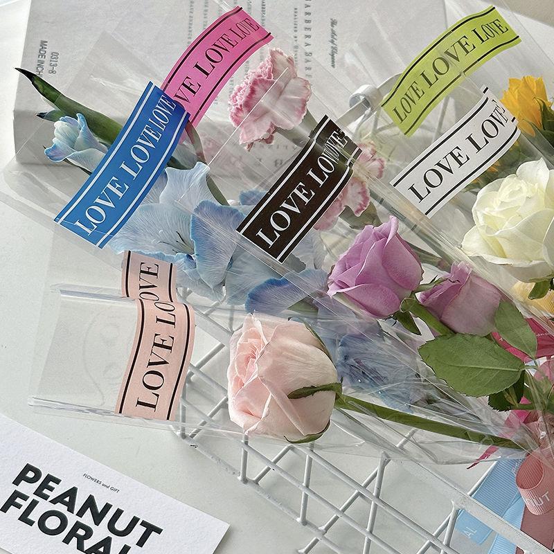 50Pcs Love Single Flower Bag Bouquet Packaging Rose Waterproof Flower Bag Wrapping Material Valentine'S Day Gift Packaging