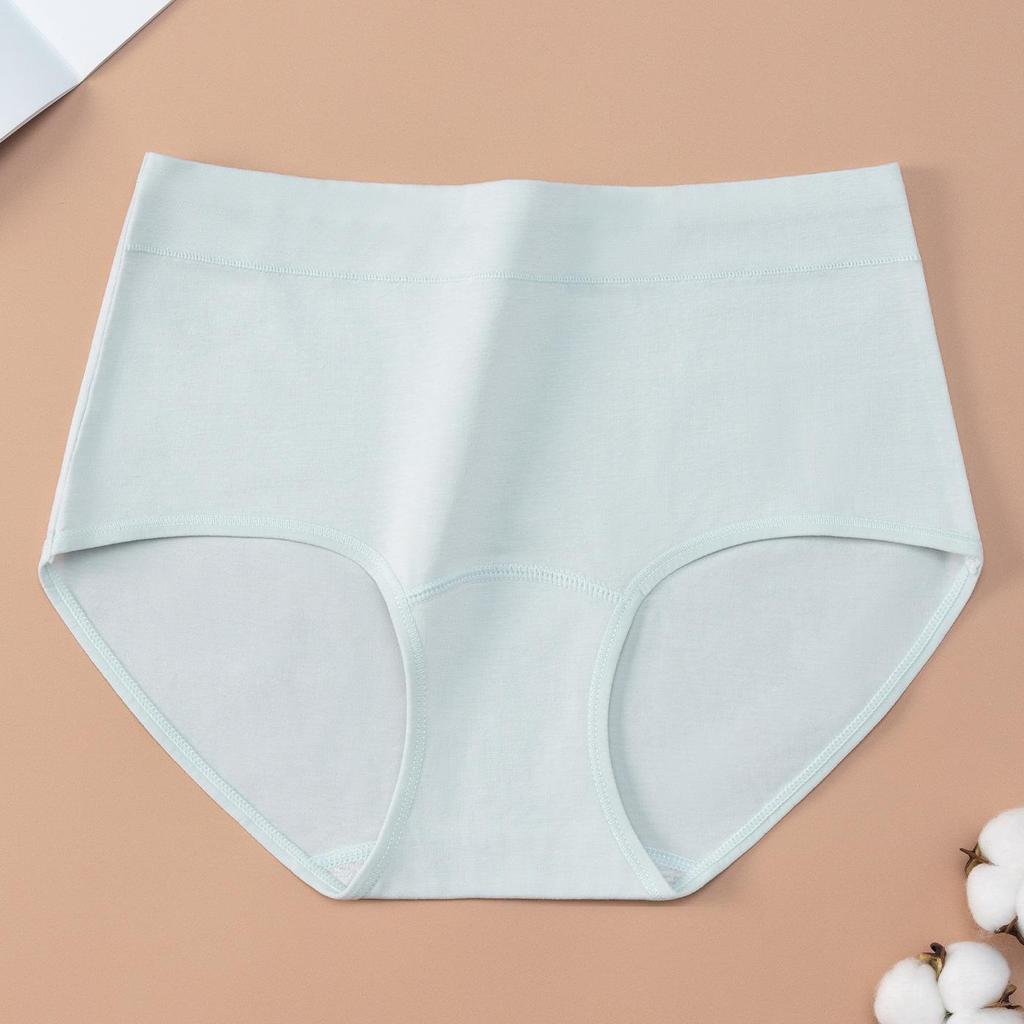 Plus Size Women's Cotton Extended Crotch Comfortable Breathable Belly Triangle Briefs
