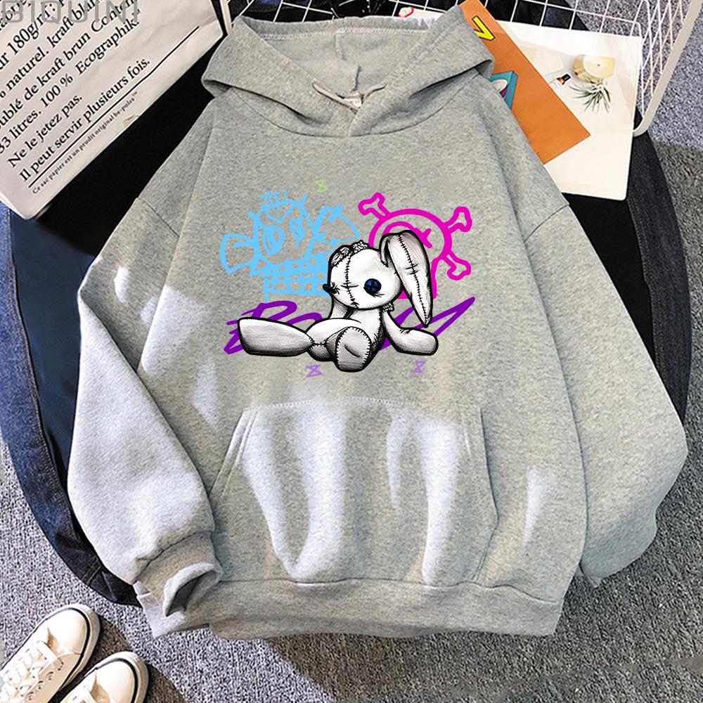 Arcane Jinx Hoodie Monkey Doll Rabbit Graffiti Grunge Style Kpop Clothes Anime Sweatshirt Streetwear Unisex Women Fashion Hoody