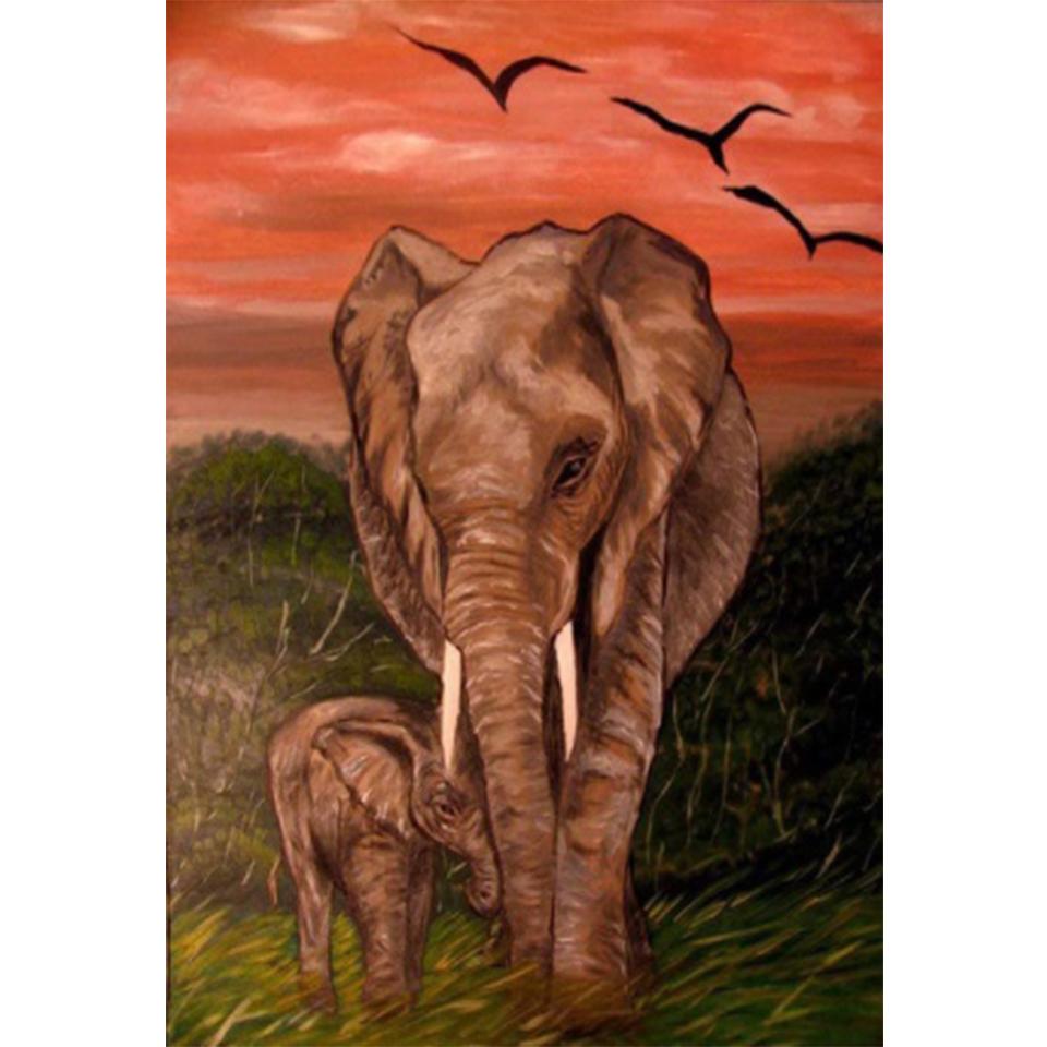 Pictură cu diamant 5D DIY, animal, elefant, imagine cu strass, broderie cu diamante, mozaic, artizanat, cadou, decorare pentru mobilier