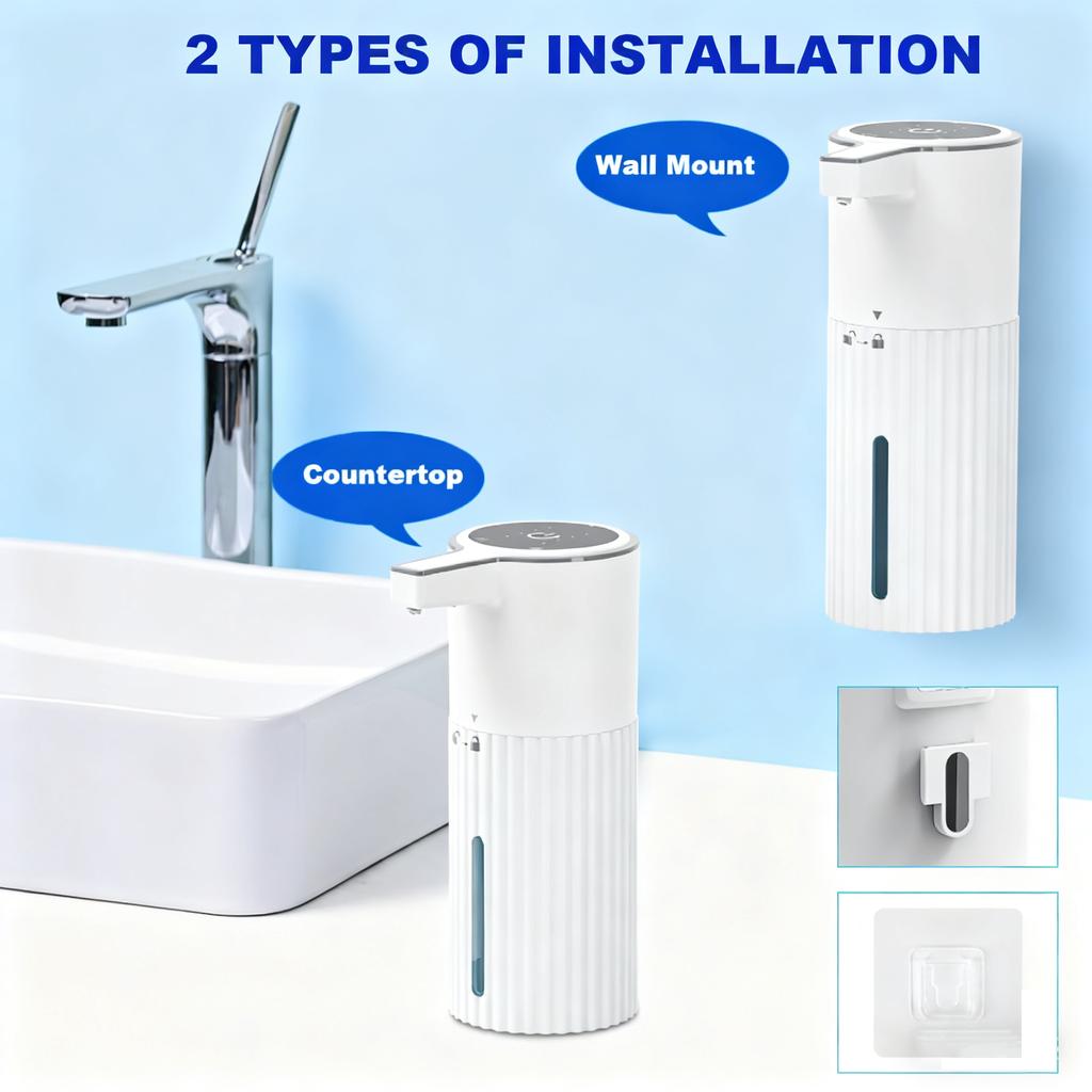 360ML Countertop Or Wall-Mounted IPX5 Waterproof 4-Levels Adjustable Foam/Gels Electric Infrared Automatic Sensor Soap Dispenser