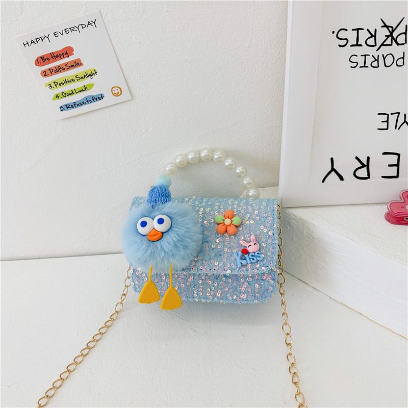 Trendy Kids Crossbody Bag With Stylish Pearl Handle And Fashionable Animal Design For Girls