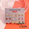 Exquisite Christmas Earrings: Diamond-Inlaid Tree, Snowflake, and Bell Studs
