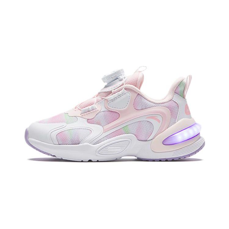 Anta Kids Shock Absorbing Wear Resistant Casual Shoes Kids Sneakers White Pink 322349986-4