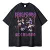 Heißer Verkauf Japan Anime Demon Slayer Nezuko Manga Vintage Gewaschen Kimetsu No Yaiba Grafikdruck T-Shirt Herren Damen Oversized Kurzarm Sommer Neues T-Shirt