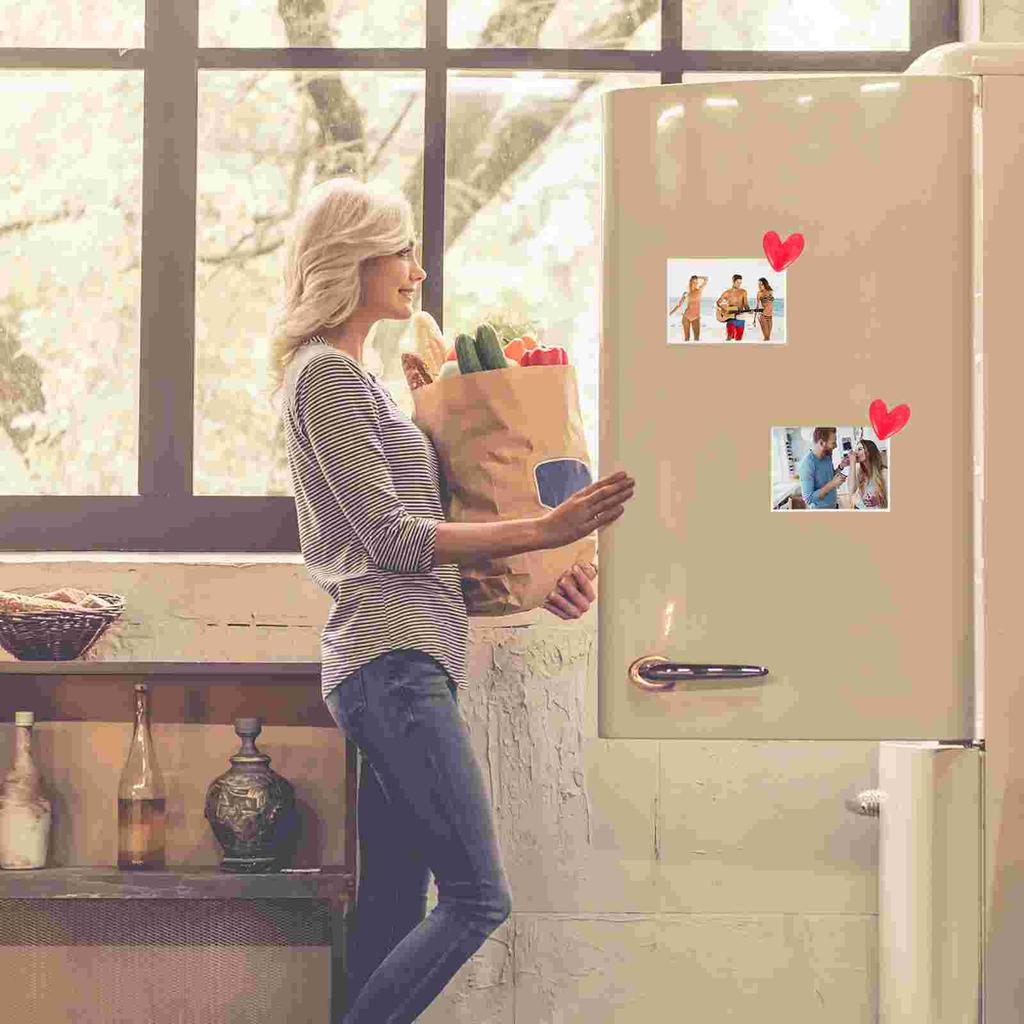10 Pcs Magnet Heart Fridge Magnets for Note Message Decorate Small Valentine's Day Map Office Red Locker Kitchen Whiteboard