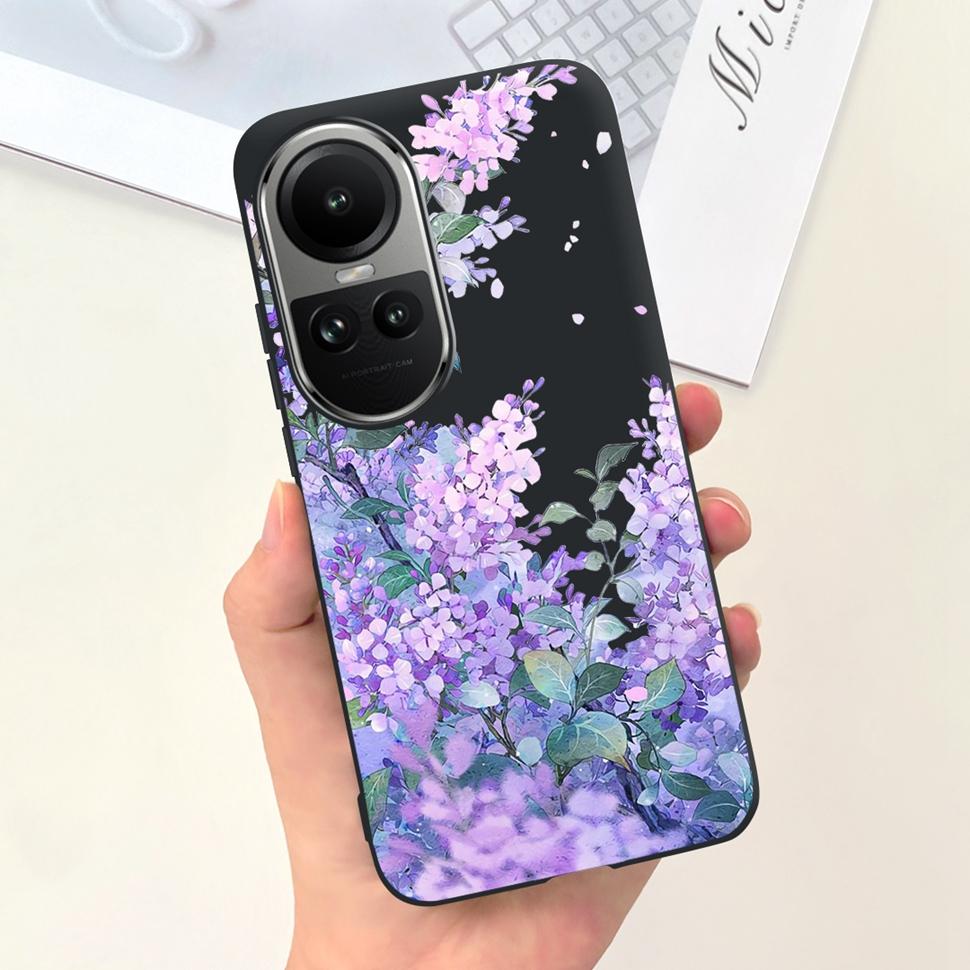 For Oppo Reno10 Case Luxury Colourful Painted Cover Soft Silicone Phone Case For Oppo Reno 10 Reno10 Pro 5G Back Cover Bumper