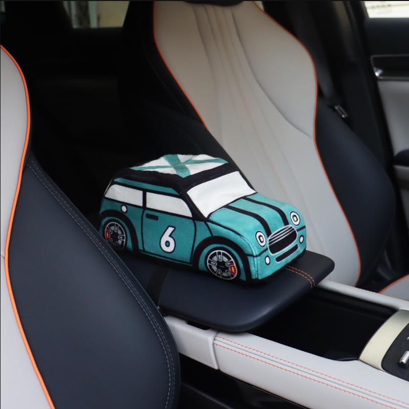 Cartoon Car Tissue Box Armrest Holder Multifunctional Paper Drawer Storage Bag Chair Backseat Hanging Organizer For Home Car