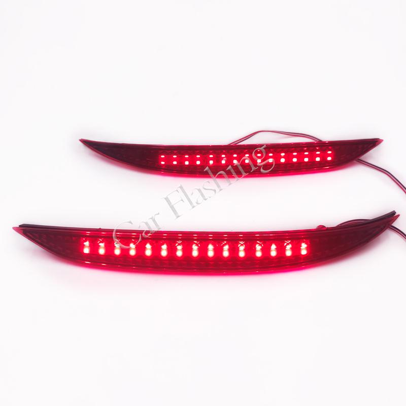 1 Pair For Kia K3 Cerato Forte 2012 2013 2014 2015 2016 Car Red Len Led Rear Bumper Reflector Stop Brake Light Tail Fog Lamp
