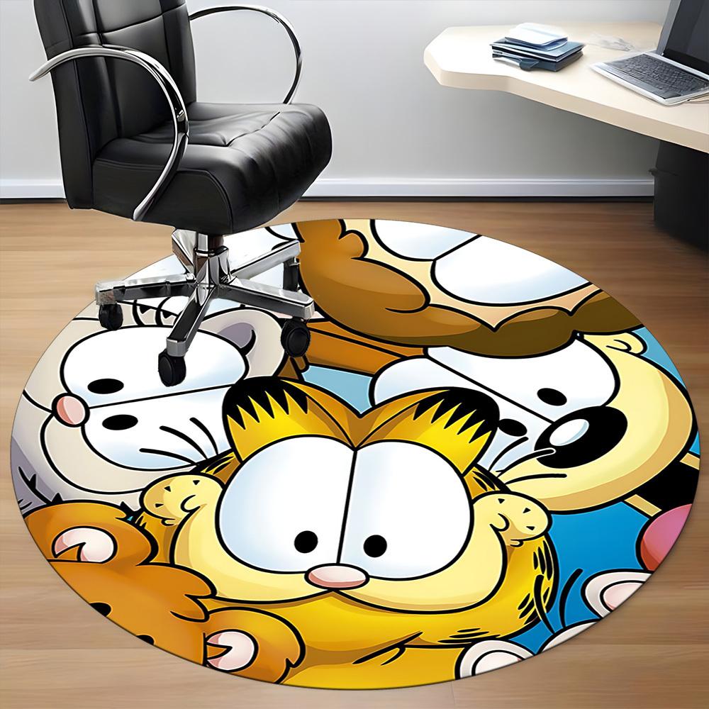 Garfield Pets Office Round Area Rug, Indoor Mat Suitable For Office, Under Office Chairs Bedroom Living Room Home Decor, DT1212085