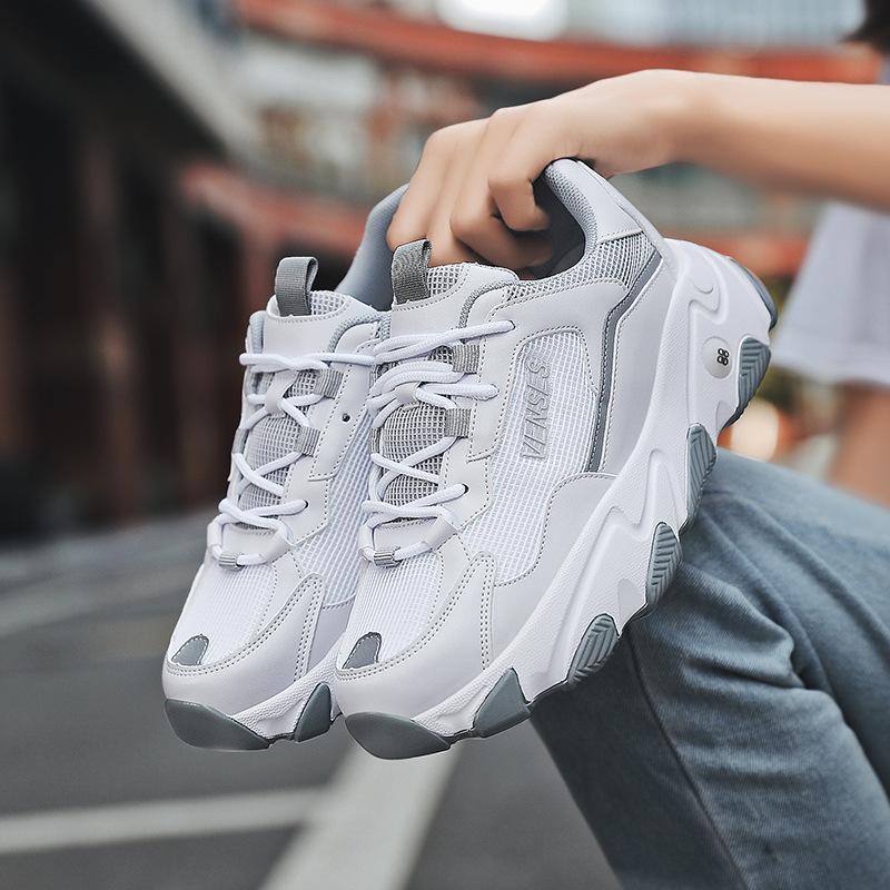 Autumn New Casual Shoes Mesh Breathable Dad Shoes Women's Trendy Thick-soled Flat-soled Sports Shoes