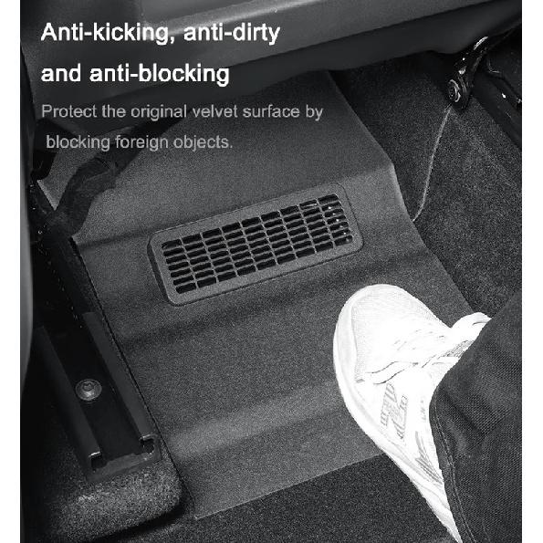 For Tesla Model Y -2024 Seat Bottom Carpet Protector Dirty Proof TPE Under Seat Rear Air Vent Protect Cover Storage Box Set