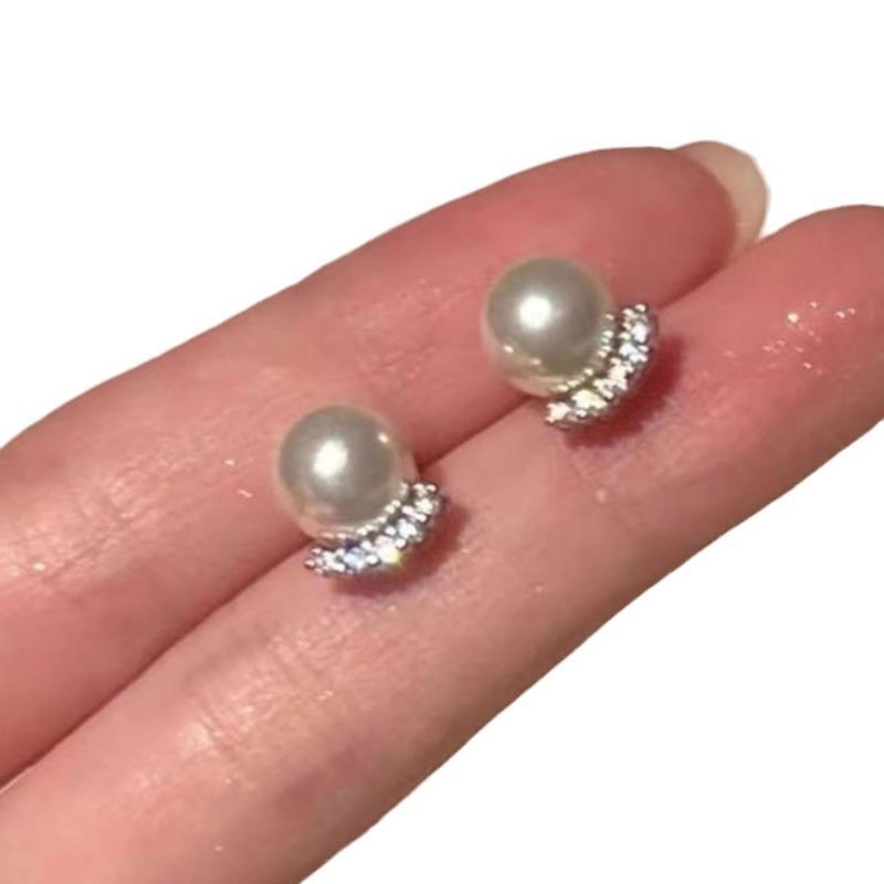 

Высококачественные компактные серьги с циркониевым жемчугом для женщин, нишевая легкая роскошь в стиле ретро, простые и универсальные модные серьги
